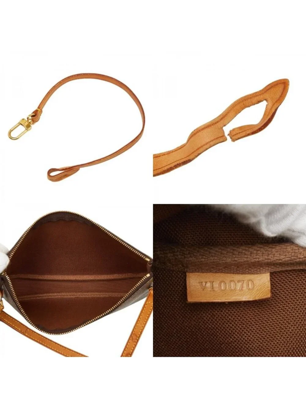 Louis Vuitton Monogram Pochette Soir Shoulder Bag Brown Leather